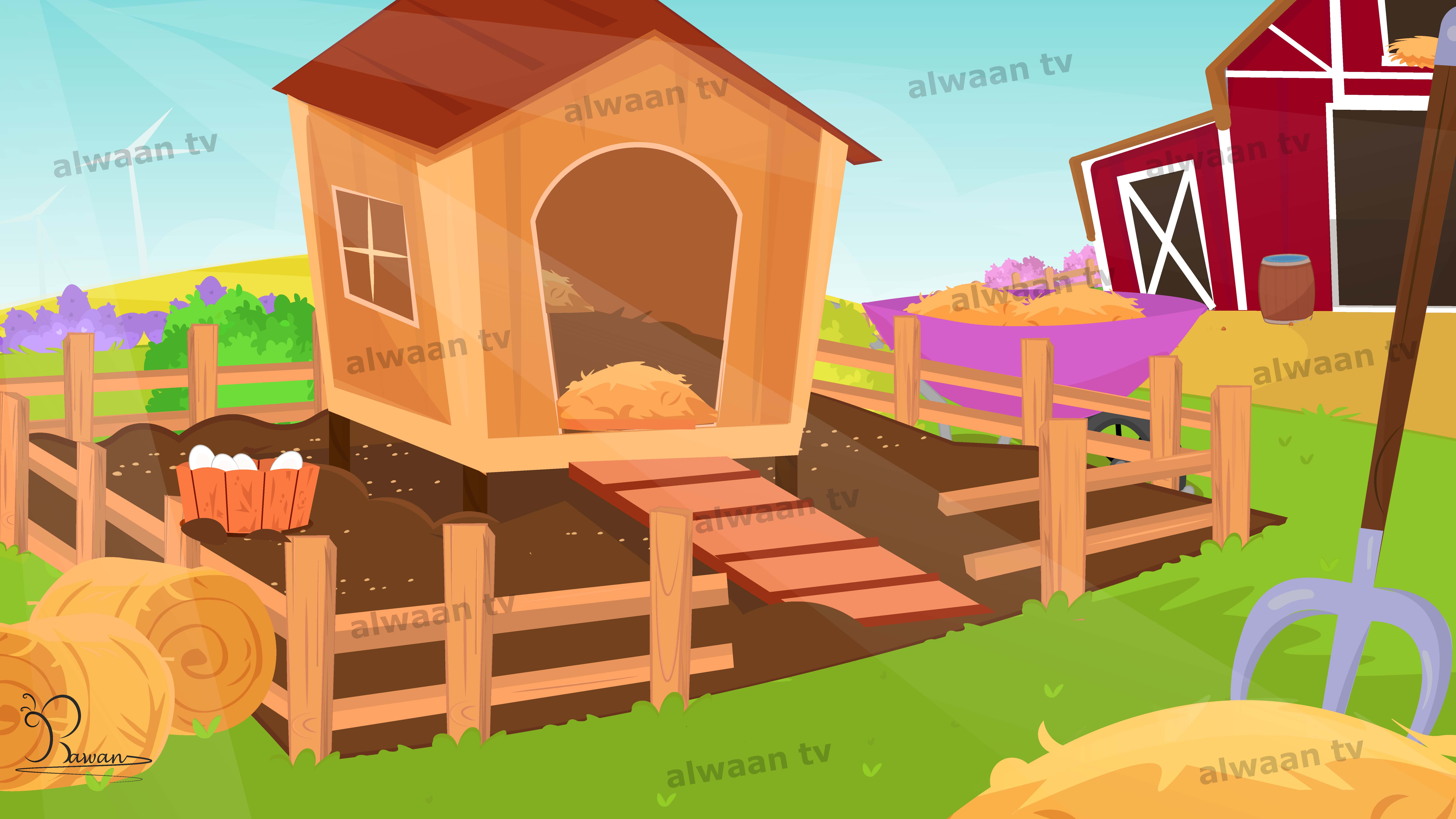 Chicken house scene